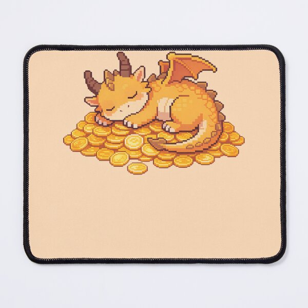 Item preview, Cute Pixel Art Sleeping Dragon - Kawaii Golden Hoard designed and sold by PotionPixelArt.
