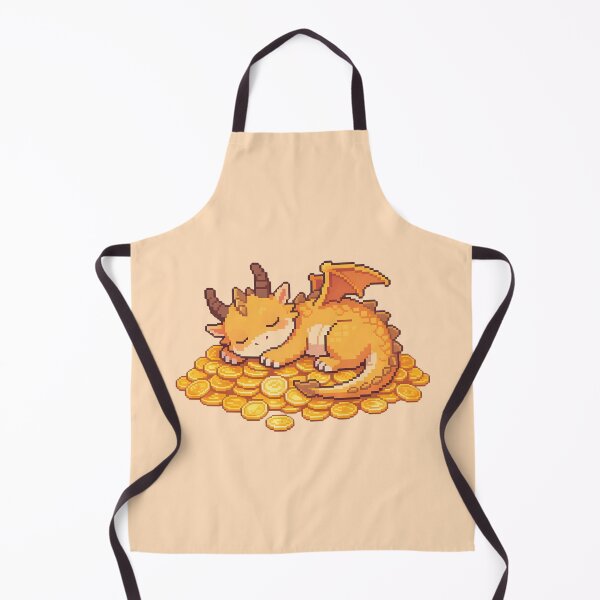 Item preview, Cute Pixel Art Sleeping Dragon - Kawaii Golden Hoard designed and sold by PotionPixelArt.