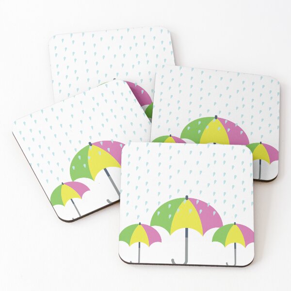 Item preview, Cute Umbrella in the Rain Flat Vector Art designed and sold by AjjimaJKM.