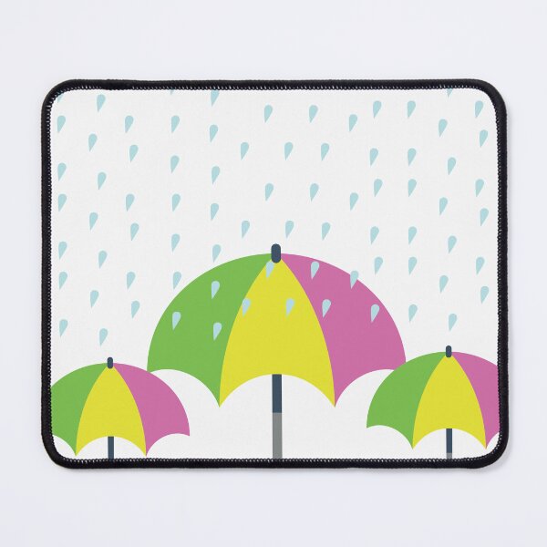 Item preview, Cute Umbrella in the Rain Flat Vector Art designed and sold by AjjimaJKM.