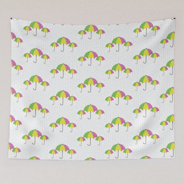 Item preview, Cute Umbrella in the Rain Flat Vector Art designed and sold by AjjimaJKM.