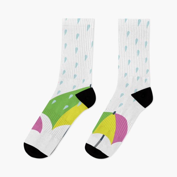 Item preview, Cute Umbrella in the Rain Flat Vector Art designed and sold by AjjimaJKM.