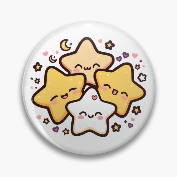 Item preview, Kawaii star friends sticker — cute star character trio pastel yellow celestial designed and sold by Cosmic Zodiac Studio.