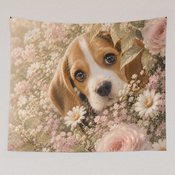 Item preview, Cute Beagle Among Roses designed and sold by ManJiangHong.