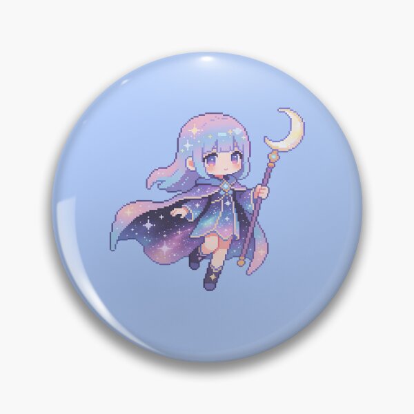 Item preview, Cute Pixel Art Space Witch - Kawaii Galaxy Celestial Wizard designed and sold by PotionPixelArt.