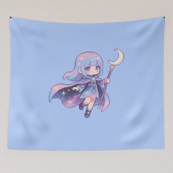 Item preview, Cute Pixel Art Space Witch - Kawaii Galaxy Celestial Wizard designed and sold by PotionPixelArt.