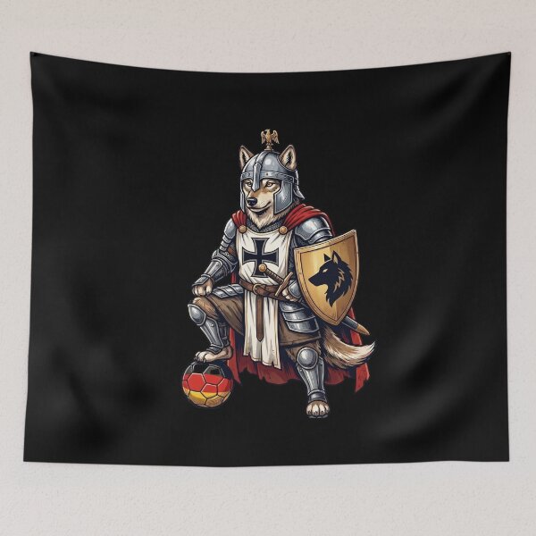 Item preview, German Wolf Knight Fussball Soccer Player- Football Fan - Game Supporter German Team designed and sold by BeaverFriends.