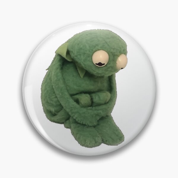 Item preview, Sad Frog Plush Meme Sticker – Depressed Froggy Funny Cursed Gift designed and sold by wamdahcreative.