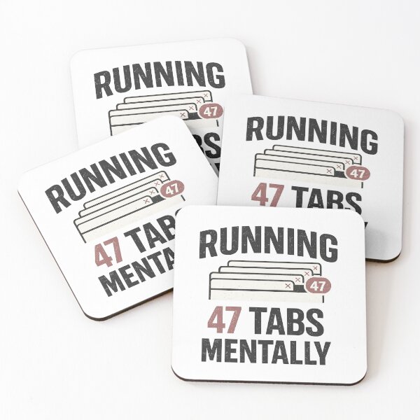 Item preview, Running 47 Tabs Mentally – Funny Overthinking typography T-Shirt Design designed and sold by rigelcreation.