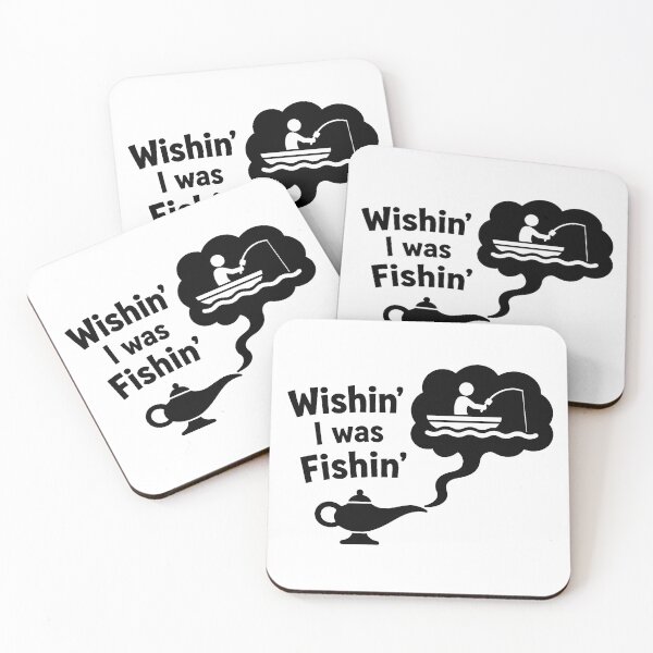Item preview, Wishin' I was Fishin' Black Joke Tee Fishing Outdoors designed and sold by DredMuunStudios.