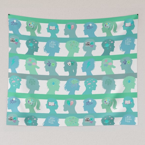 Item preview, Self Expressive world - blue-green tone - Large Scale designed and sold by Fabricatemyart.