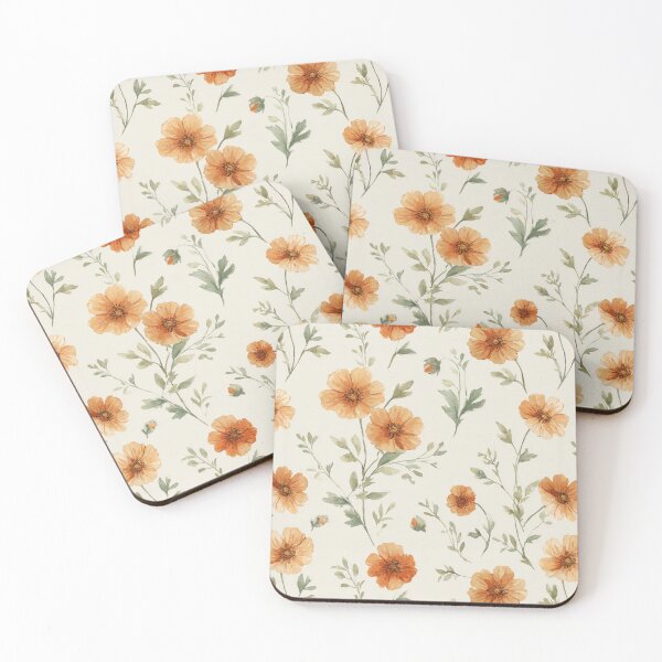 Item preview, Soft Orange Floral Watercolor | Vintage Botanical Pattern designed and sold by Bound for Wonder.