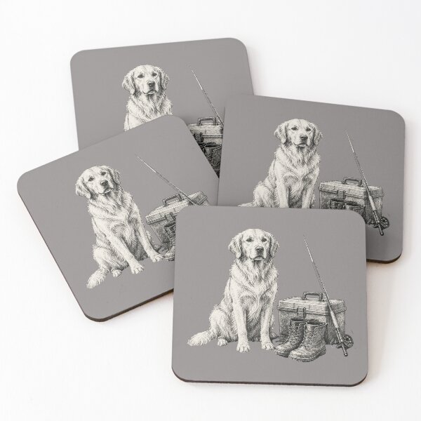 Item preview, Golden Retriever & Fishing Gear – Classic Outdoor Heritage Art designed and sold by MeatyTees.