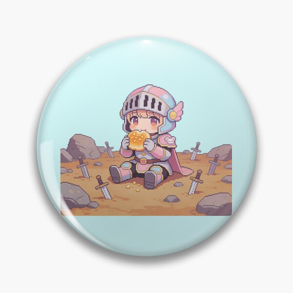 Item preview, Cute Pixel Art Knight Eating Bread - Kawaii Pastel RPG Warrior designed and sold by PotionPixelArt.