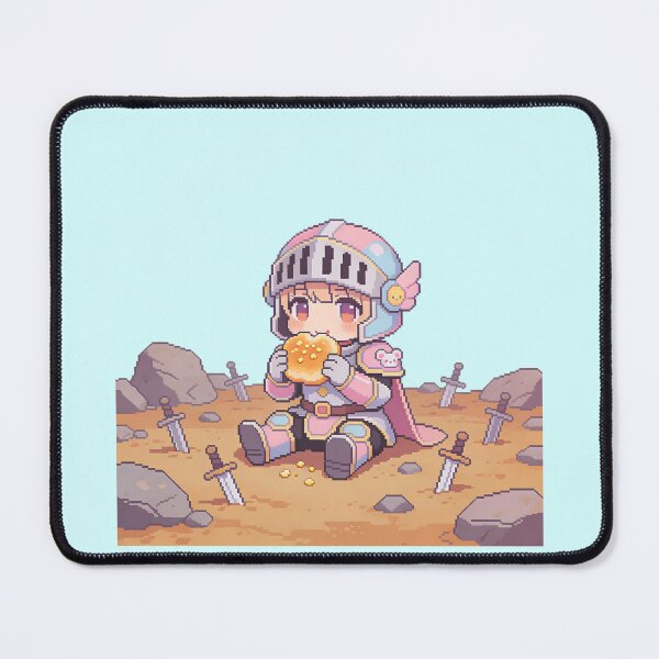 Item preview, Cute Pixel Art Knight Eating Bread - Kawaii Pastel RPG Warrior designed and sold by PotionPixelArt.