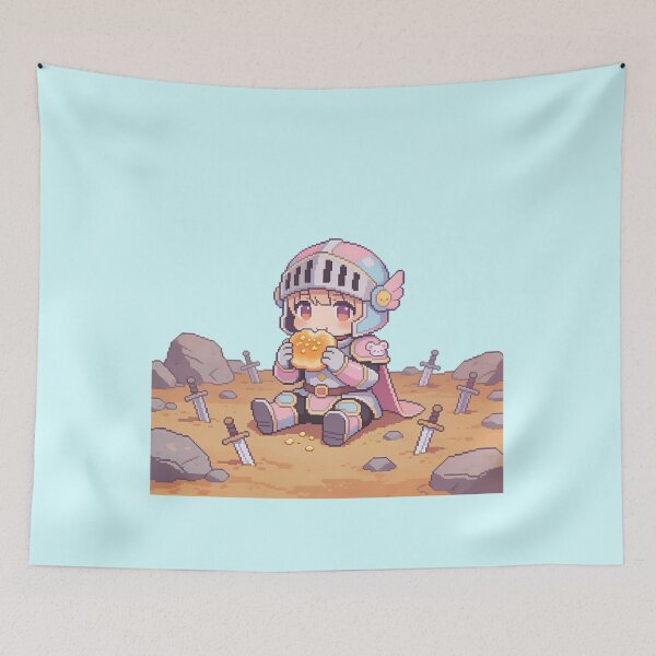 Item preview, Cute Pixel Art Knight Eating Bread - Kawaii Pastel RPG Warrior designed and sold by PotionPixelArt.