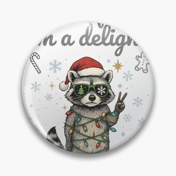 Item preview, Delightful Raccoon Christmas Peace Sign  designed and sold by CuteArtKawaii.