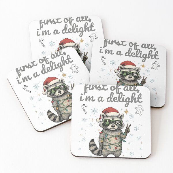 Item preview, Delightful Raccoon Christmas Peace Sign  designed and sold by CuteArtKawaii.