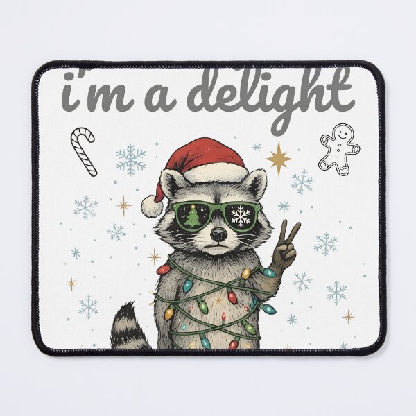Item preview, Delightful Raccoon Christmas Peace Sign  designed and sold by CuteArtKawaii.
