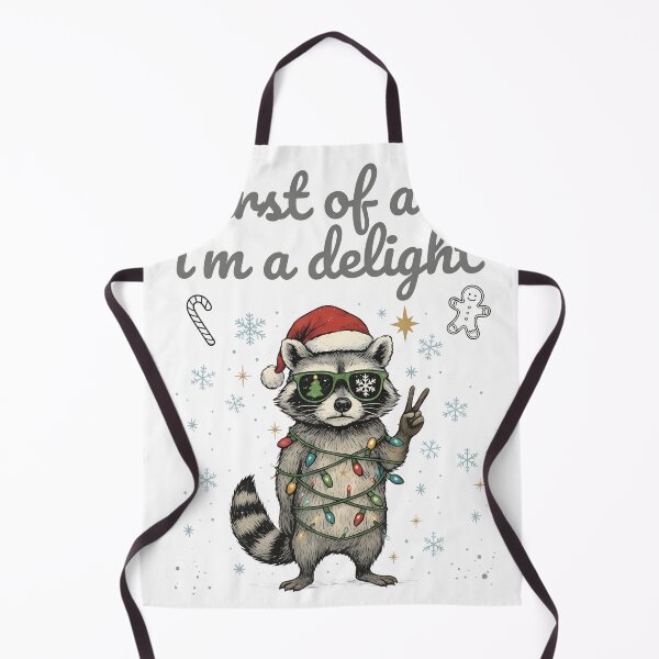 Item preview, Delightful Raccoon Christmas Peace Sign designed and sold by CuteArtKawaii.