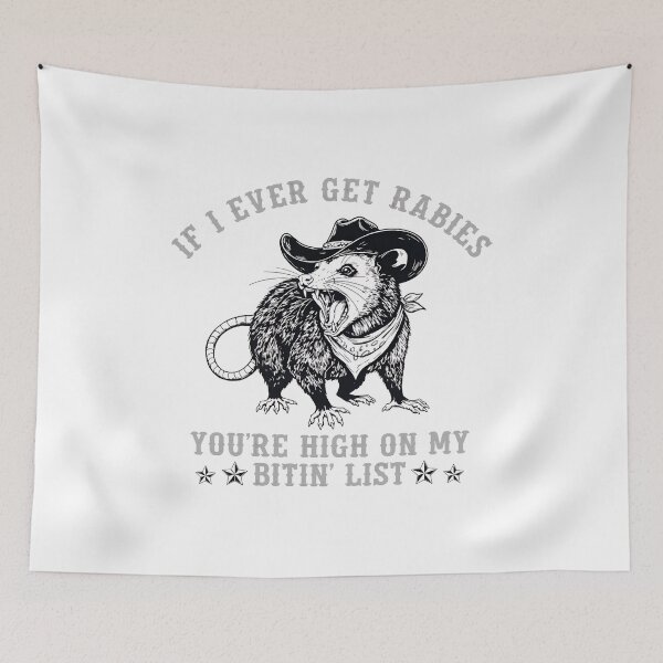 Item preview, Rabies Opossum Cowboy Funny Animal  designed and sold by CuteArtKawaii.