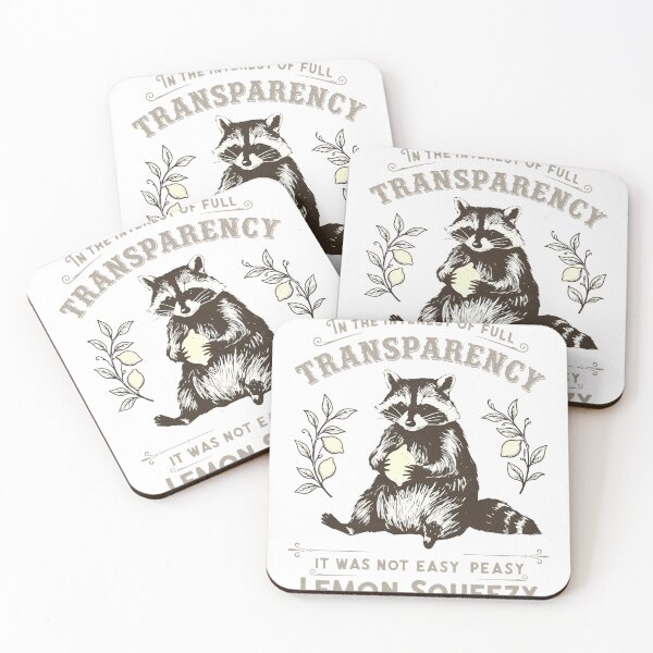 Item preview, Transparency Raccoon Lemon Squeezy Funny designed and sold by CuteArtKawaii.