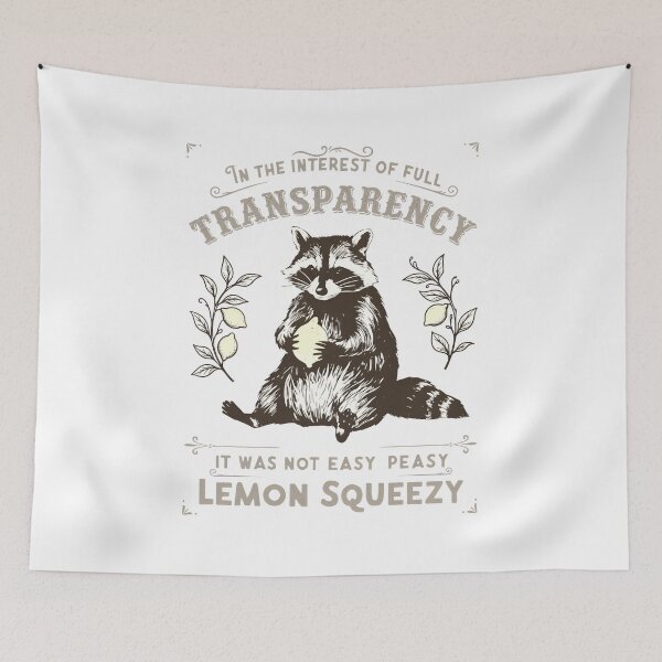 Item preview, Transparency Raccoon Lemon Squeezy Funny designed and sold by CuteArtKawaii.