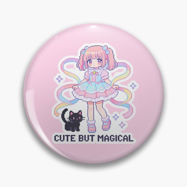 Item preview, Cute But Magical - Pixel Art Magical Girl and Black Cat designed and sold by PotionPixelArt.