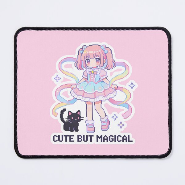 Item preview, Cute But Magical - Pixel Art Magical Girl and Black Cat designed and sold by PotionPixelArt.