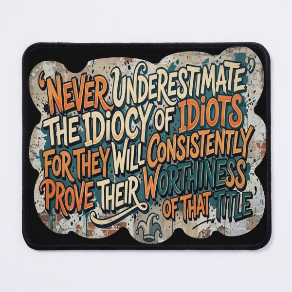 Item preview, Never Underestimate Idiots Sarcastic Graffiti Quote Art designed and sold by KabronX.
