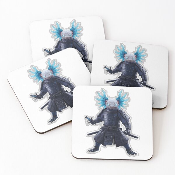 Item preview, Axolotl Samurai Warrior — Japanese Dark Fantasy Sticker Art designed and sold by Tokyo Neo Noir Collective .