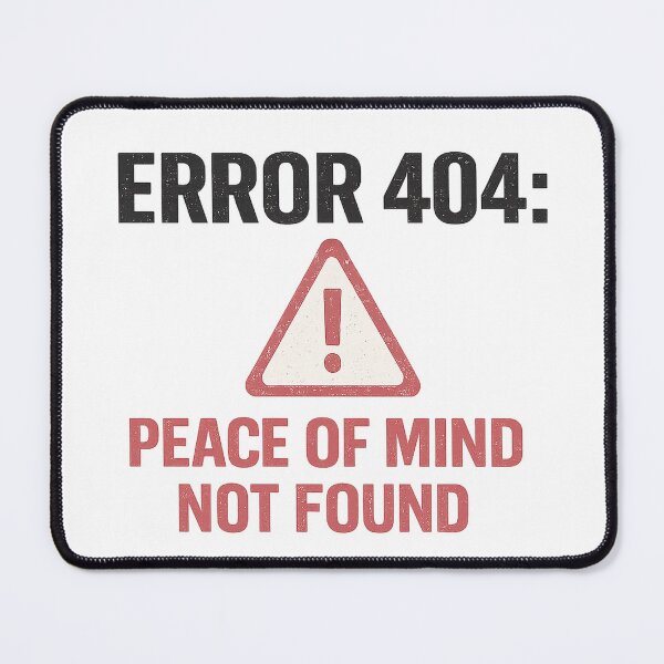 Item preview, Error 404: Peace of Mind Not Found – Funny Overthinking typography T-Shirt Design designed and sold by rigelcreation.