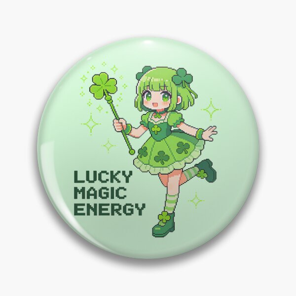 Item preview, Lucky Magic Energy - Cute Pixel Art Clover Magical Girl designed and sold by PotionPixelArt.
