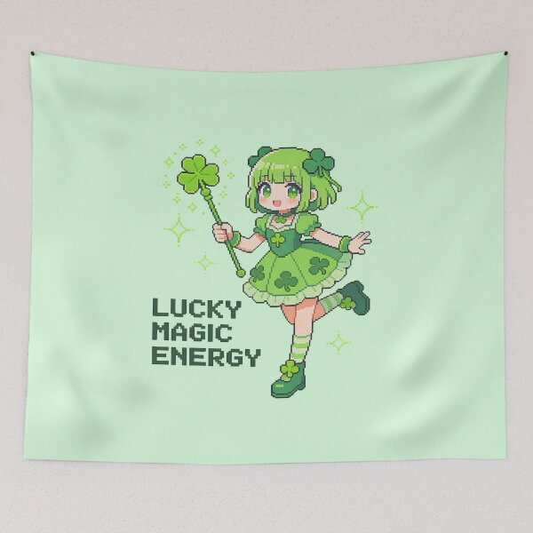Item preview, Lucky Magic Energy - Cute Pixel Art Clover Magical Girl designed and sold by PotionPixelArt.