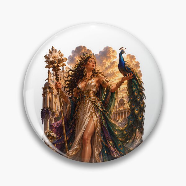 Item preview, Hera Queen of the Gods  Greek Mythology Peacock Goddess Art designed and sold by MythwovenShop.