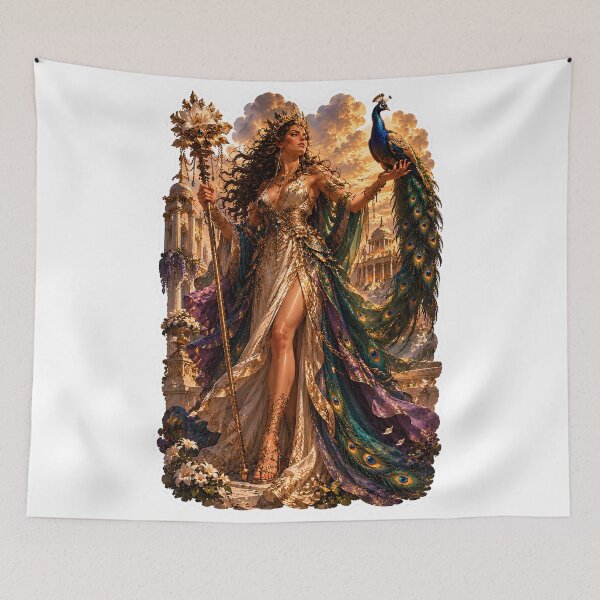 Item preview, Hera Queen of the Gods  Greek Mythology Peacock Goddess Art designed and sold by MythwovenShop.
