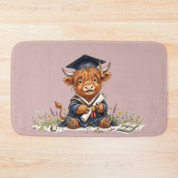 Item preview, Cute Watercolor Highland Cow Graduation Class of 2026 Art designed and sold by BreezifyDesignStudio.