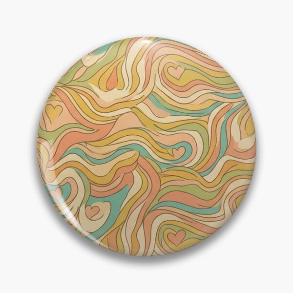 Item preview, Retro 70s Love Waves Vintage Seamless Pattern designed and sold by InnerwayStudio.