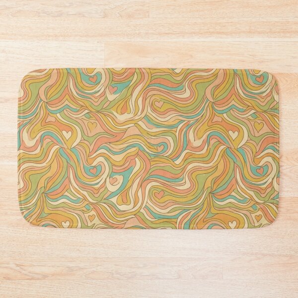 Item preview, Retro 70s Love Waves Vintage Seamless Pattern designed and sold by InnerwayStudio.