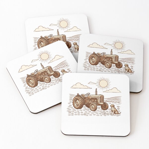 Item preview, Vintage tractor on the farm with dog designed and sold by Ahmedsyde.