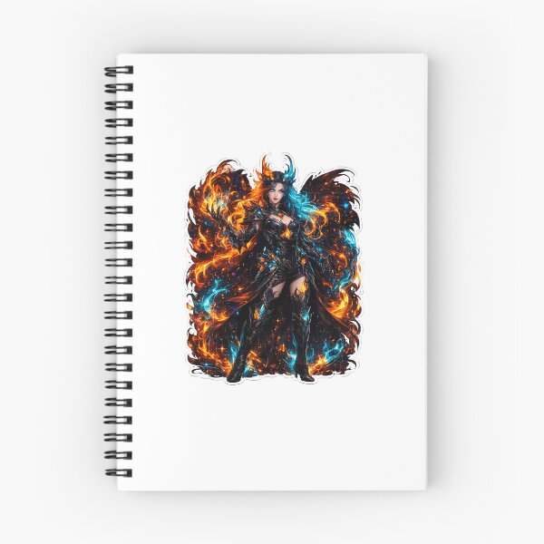 Item preview, Obsidian Flame Mistress – Neon Inferno Queen Sticker  designed and sold by blossomfun.
