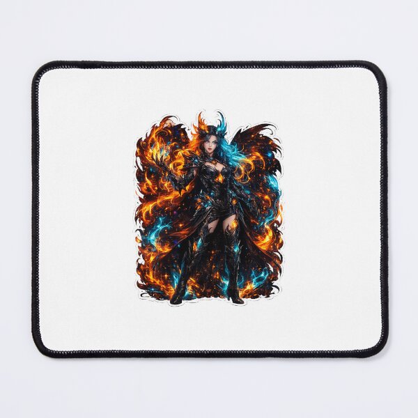 Item preview, Obsidian Flame Mistress – Neon Inferno Queen Sticker  designed and sold by blossomfun.