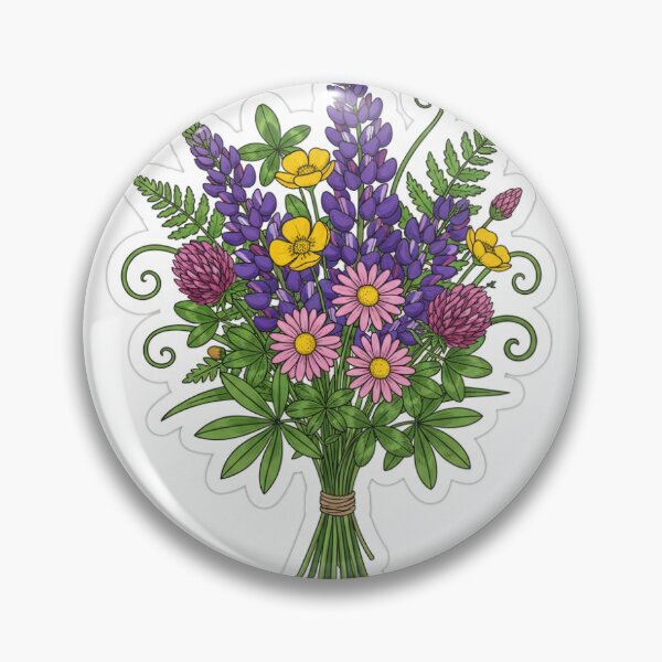 Artikelvorschau, 1: Vinyl-Aufkleber „Wildblumenstrauß“ – Blumenaufkleber im Cottagecore-Stil entworfen und verkauft von VickyAlianovna.