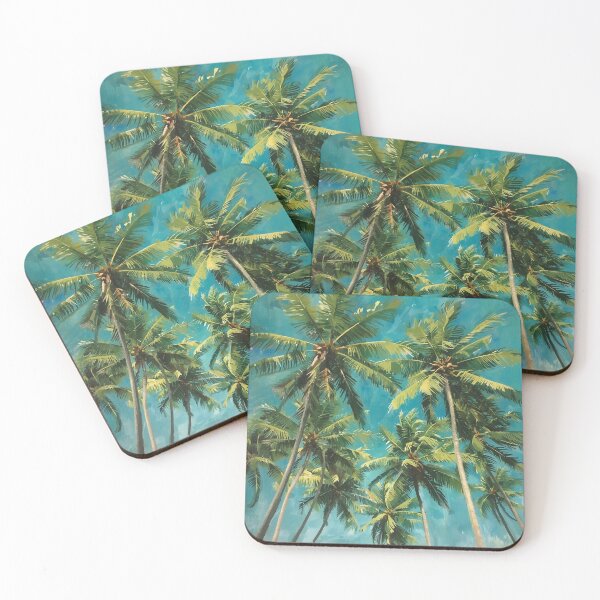 Item preview, Teal Blue Sky Palm Trees designed and sold by SeaStarAlex.