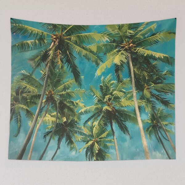 Item preview, Teal Blue Sky Palm Trees designed and sold by SeaStarAlex.