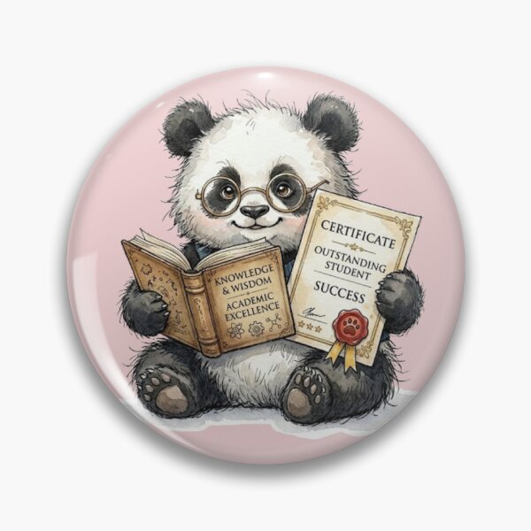 Item preview, Cute Watercolor Panda Reading Book with Success Certificate designed and sold by BreezifyDesignStudio.
