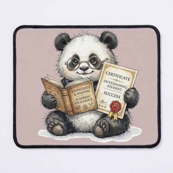 Item preview, Cute Watercolor Panda Reading Book with Success Certificate designed and sold by BreezifyDesignStudio.