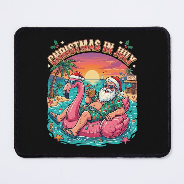 Item preview, Christmas In July Funny Santa Summer Beach Vacation T-Shirt designed and sold by ChockletBoy.