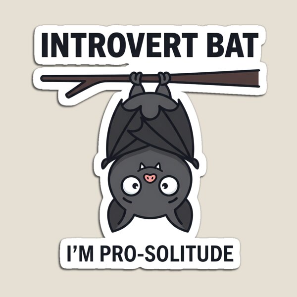Item preview, Introvert Bat Im Pro Solitude Funny Cute Cartoon Vector Minimalist T-Shirt designed and sold by BCW.