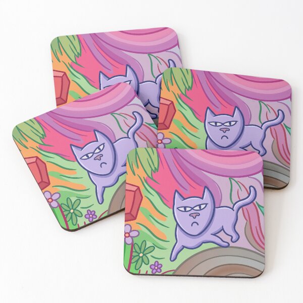 Item preview, Grumpy Purple Cat in Trippy Dreamland designed and sold by dyrestald.